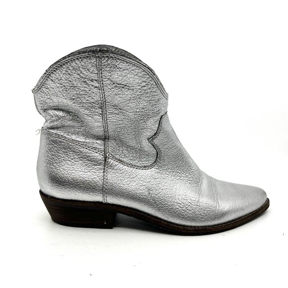 Nicole Leather Metallic Silver Boots - Picture 2 of 6